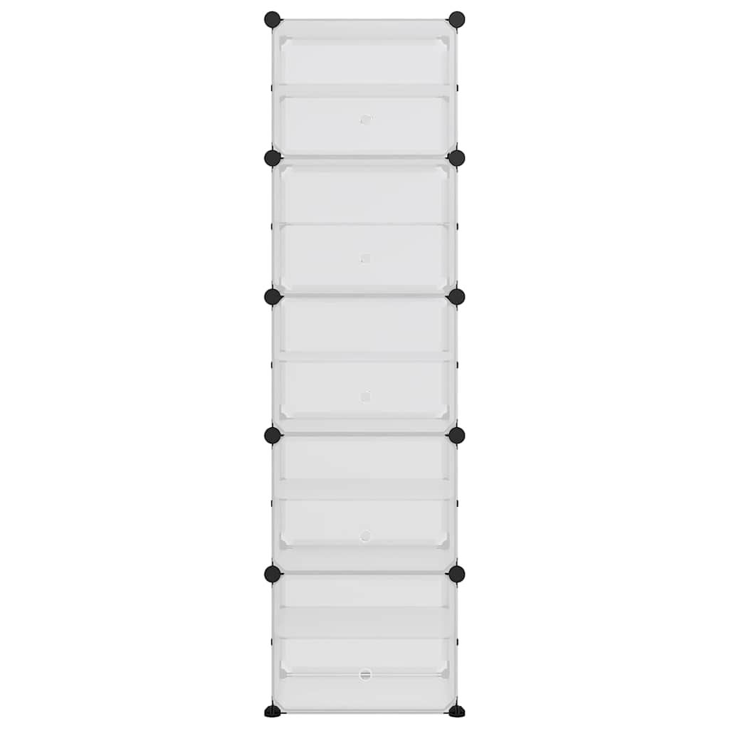 VIDAXL -Schuhregal 44x31.5x153.5 cm Polypropen transparent