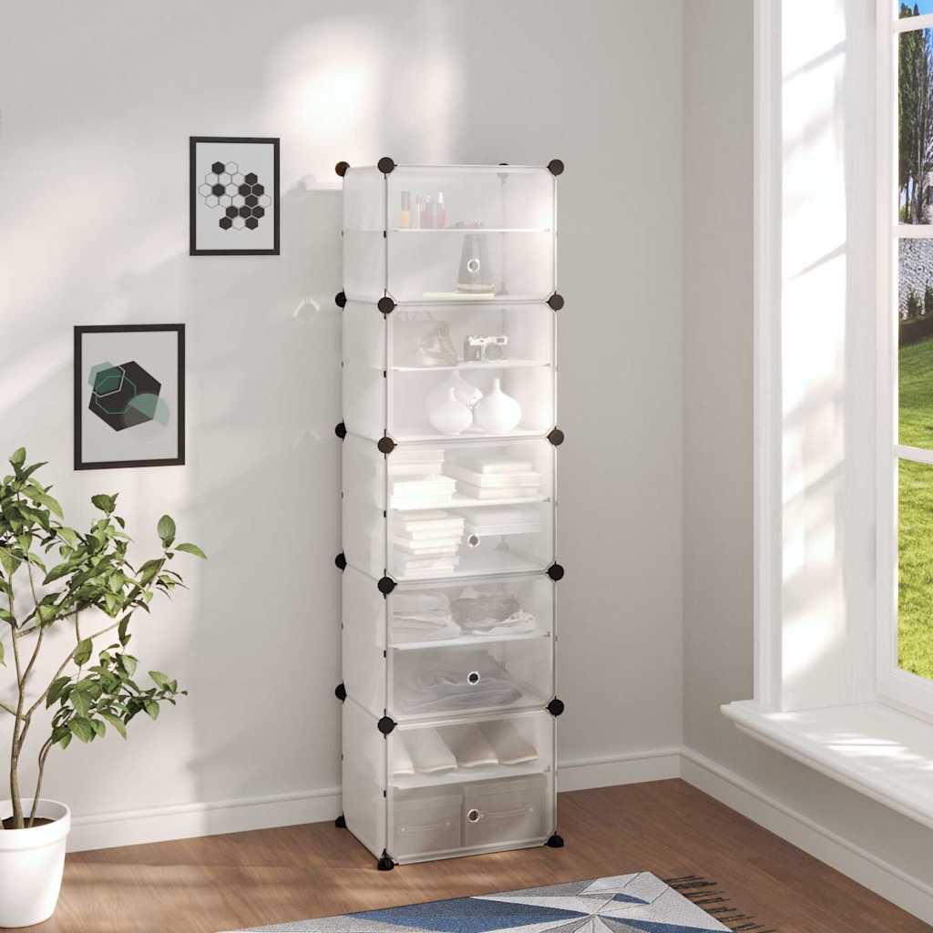 VIDAXL -Schuhregal 44x31.5x153.5 cm Polypropen transparent