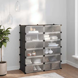 VIDAXL -Schuhregal 94.5x36.5x106 cm Polypropen Schwarz