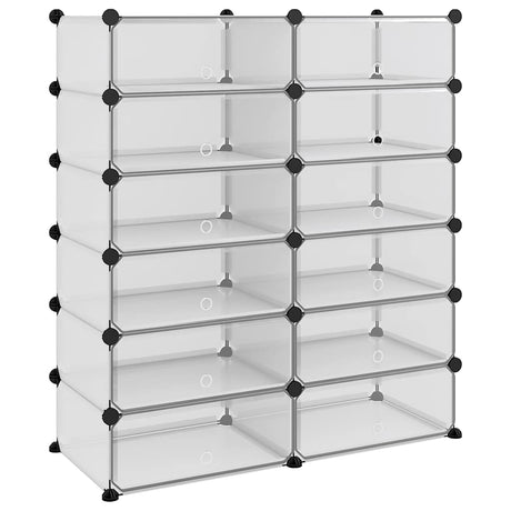 VIDAXL -Schuhregal 94.5x36.5x106 cm Polypropen transparent