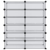 VIDAXL -Schuhregal 94.5x36.5x106 cm Polypropen transparent
