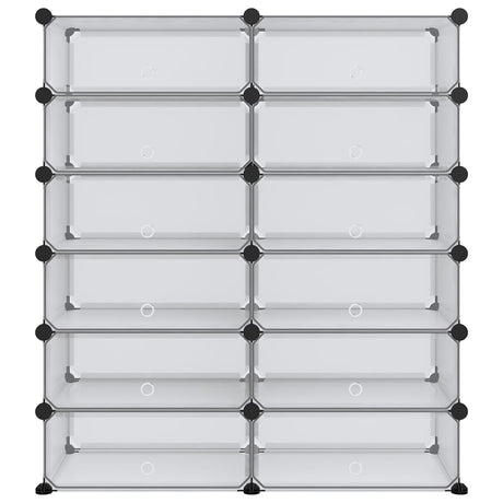 VIDAXL -Schuhregal 94.5x36.5x106 cm Polypropen transparent