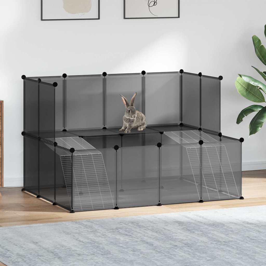 Vidaxl Animal Loft Small 143x107x93 Polypropen und Stahlschwarz