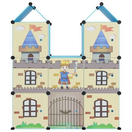 Vidaxl Kinderlagermöbel mit 8 Fächern Polypropenblau
