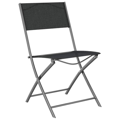 Vidaxl opklapbare stoelen, 4 stuks, zwart staal en textilene.