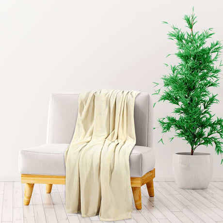 VIDAXL -Decke 150x200 cm Polyestercreme -ausgelöst