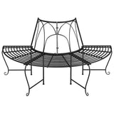 Vidaxl boombanken 2 st halfrond ø159 cm staal zwart