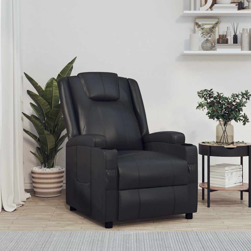Vidaxl fauteuil verstelbaar kunstleer zwart