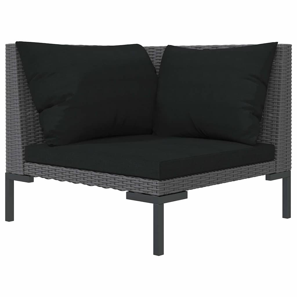 Vidaxl tuinbank met kussens halfrond poly rattan