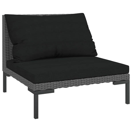 Vidaxl tuinbanken 2 st met kussens halfrond poly rattan
