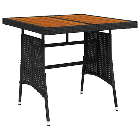 Vidaxl tuintafel 70x70x72 cm poly rattan en massief acaciahout zwart