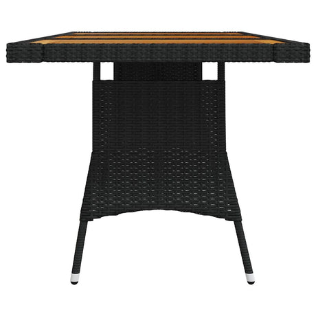 Vidaxl tuintafel 160x70x72 cm poly rattan en massief acaciahout zwart