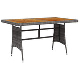 Vidaxl tuintafel 130x70x72 cm poly rattan en massief acaciahout grijs