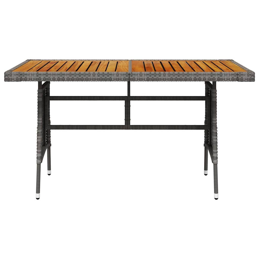 Vidaxl tuintafel 130x70x72 cm poly rattan en massief acaciahout grijs