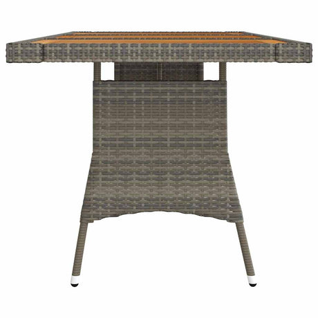 Vidaxl tuintafel 160x70x72 cm poly rattan en massief acaciahout grijs