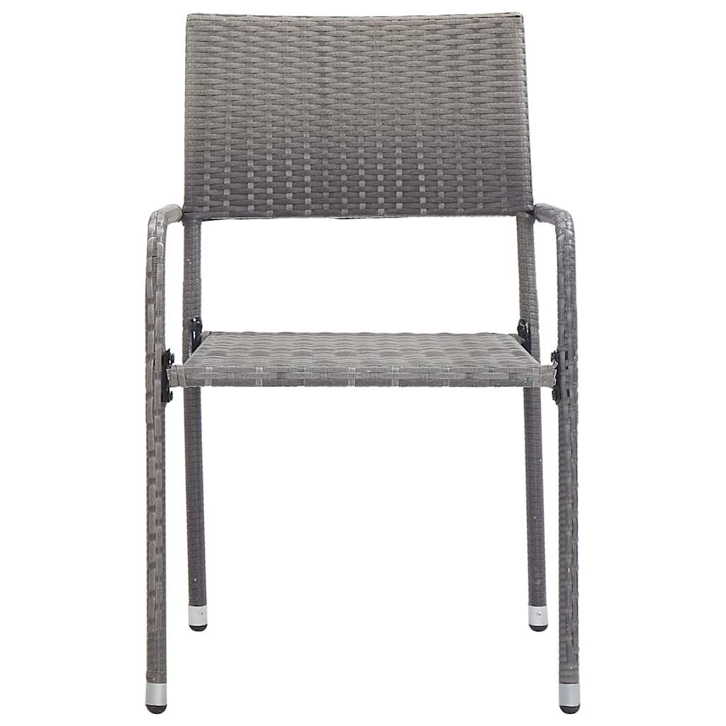 Vidaxl tuinstoelen 2 st stapelbaar poly rattan grijs