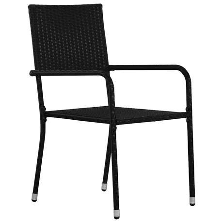 Vidaxl tuinstoelen 4 st stapelbaar poly rattan zwart