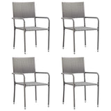 Vidaxl tuinstoelen 4 st stapelbaar poly rattan grijs