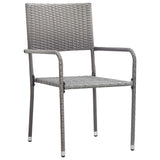 Vidaxl tuinstoelen 4 st stapelbaar poly rattan grijs