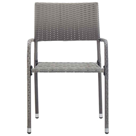 Vidaxl tuinstoelen 4 st stapelbaar poly rattan grijs