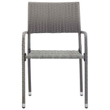 Vidaxl tuinstoelen 6 st stapelbaar poly rattan grijs