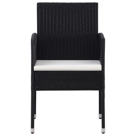 Vidaxl tuinstoelen 2 st met witte kussens poly rattan zwart