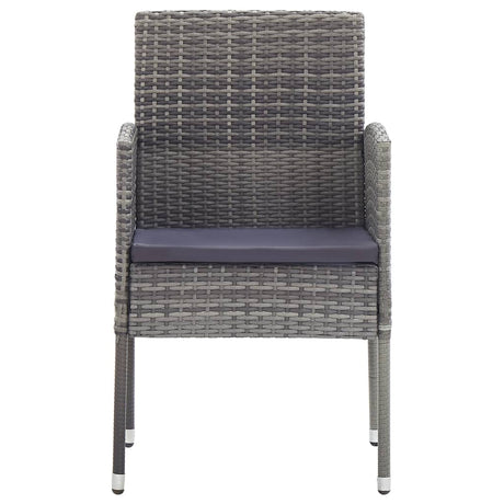 Vidaxl tuinstoelen 2 st met donkergrijze kussens poly rattan grijs
