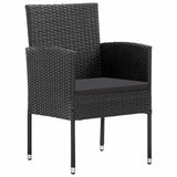 Vidaxl tuinstoelen 2 st met zwarte kussens poly rattan zwart