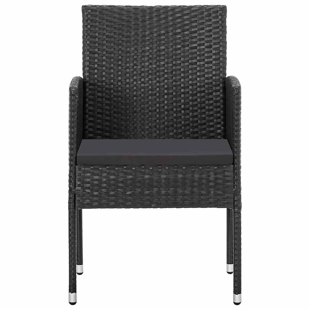 Vidaxl tuinstoelen 4 st met zwarte kussens poly rattan zwart