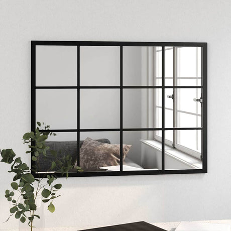 Vidaxl Wandspiegel 80x60 cm Metallschwarz