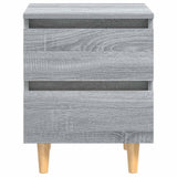 Vidaxl nachtkastjes 2 st met houten poten 40x35x50 cm grijs sonoma