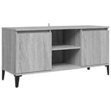 Vidaxl tv-meubel met metalen poten 103,5x35x50 cm grijs sonoma eiken