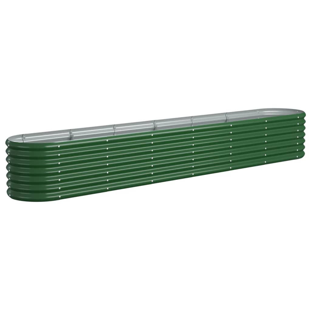 VIDAXL -Planungsbox 260x40x36 cm Pulver -bezogenes Stahlgrün