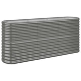 VIDAXL -Pflanzer 152x40x68 cm Pulver -bewegtes Stahl grau