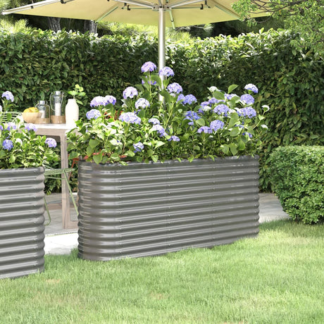 VIDAXL -Pflanzer 152x40x68 cm Pulver -bewegtes Stahl grau