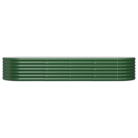 VIDAXL -Planungsbox 224x80x36 cm Pulver -bezogenes Stahlgrün