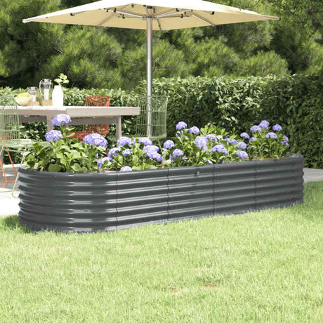 VIDAXL -Planungsbox 224x80x36 cm Pulver -beschichteter Stahl -Anthrazit -Verschärfen