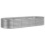 VIDAXL -Planungsbox 224x80x36 cm Pulver -Stahl Silber gefärbt