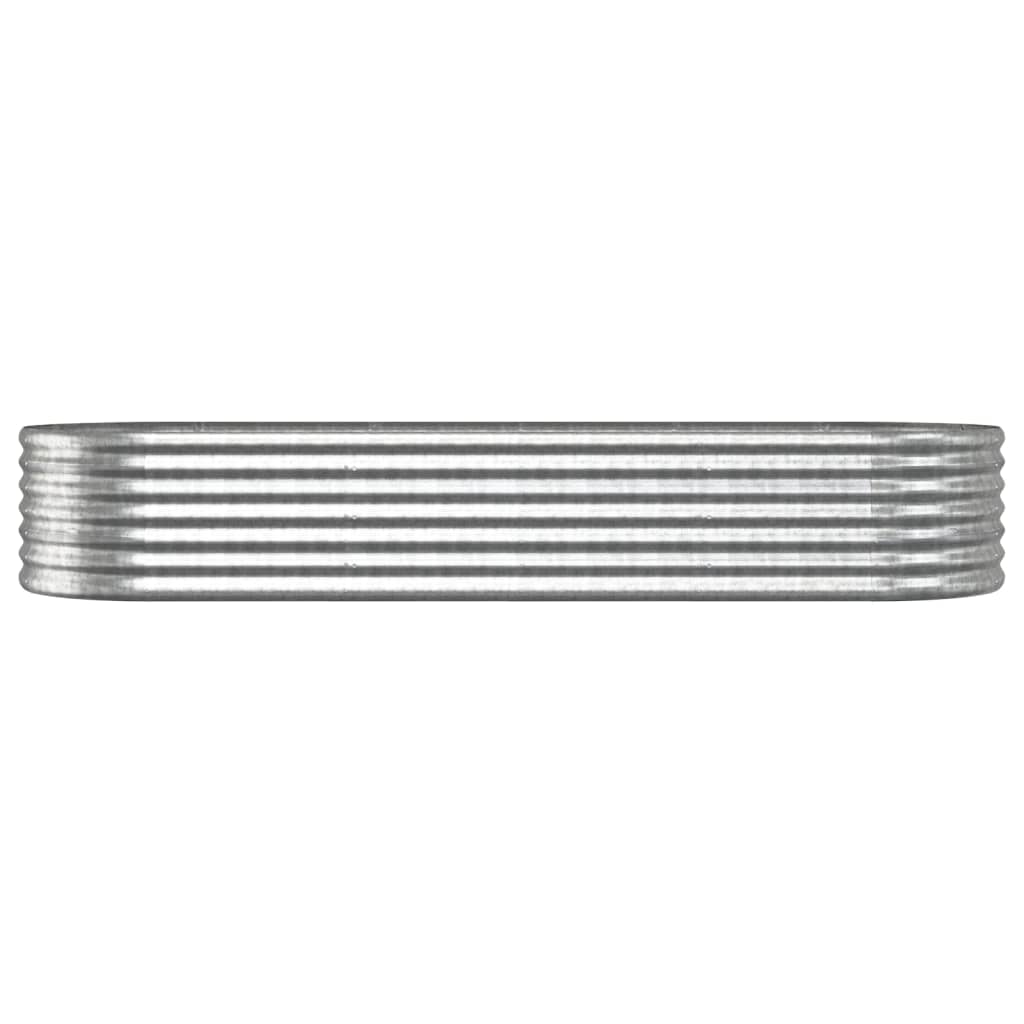 VIDAXL -Planungsbox 224x80x36 cm Pulver -Stahl Silber gefärbt