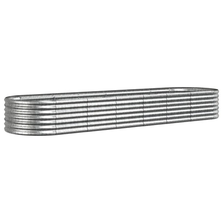 VIDAXL -Planungsbox 296x80x36 cm Pulver -Stahl Silber gefärbt