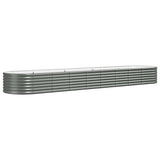 VIDAXL -Pflanzer 368x80x36 cm Pulver -bewegtes Stahlgrau grau