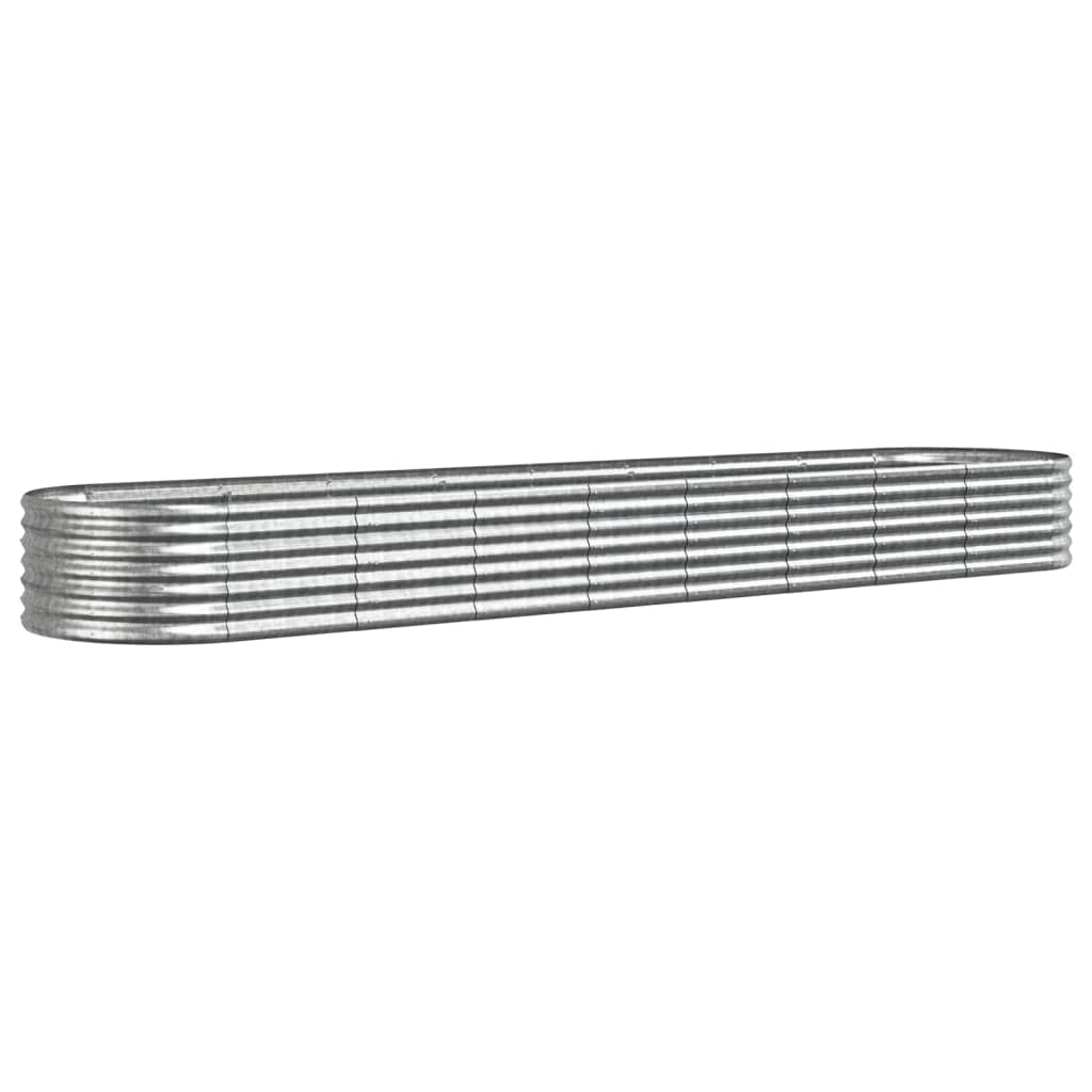 Vidaxx Pflanzgefäß 368x80x36 cm pulverbeschichteter Stahl silberfarben