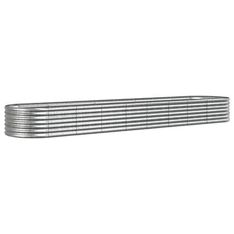 Vidaxx Pflanzgefäß 368x80x36 cm pulverbeschichteter Stahl silberfarben