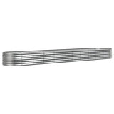 VIDAXL -Planungsbox 440x80x36 cm Pulver -Stahl Silber gefärbt
