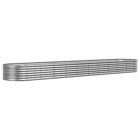 VIDAXL -Planungsbox 440x80x36 cm Pulver -Stahl Silber gefärbt