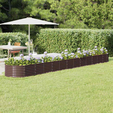 Vidaxl plantenbak 512x80x36 cm gegalvaniseerd staal bruin