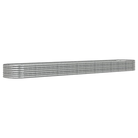 VIDAXL -Pflanzer 512x80x36 cm Pulver -bewegtes Stahl Silber gefärbt