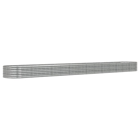 VIDAXL -Planungsbox 620x80x36 cm Pulver -Stahl Silber gefärbt