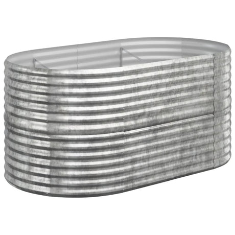 VIDAXL -Pflanzer 152x80x68 cm Pulver -mit Silber gefärbter Stahlbeschichtter