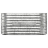 VIDAXL -Pflanzer 152x80x68 cm Pulver -mit Silber gefärbter Stahlbeschichtter